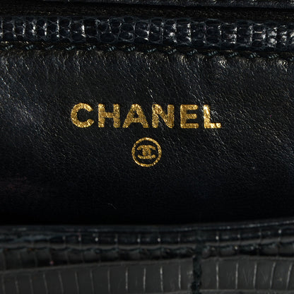 Chanel Lizard Square Quilted Extra Mini Flap Black 6 of 9