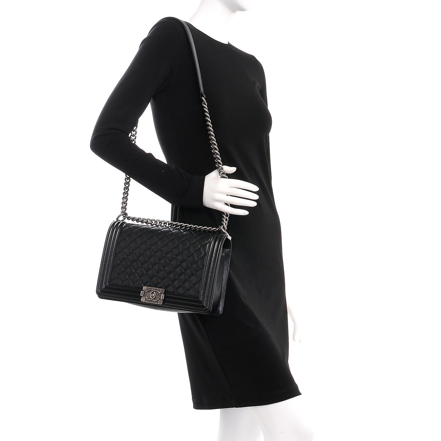 Chanel Caviar Quilted New Medium Boy Flap Black 2 of 9