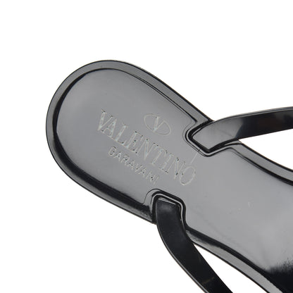 Valentino Garavani PVC Jelly Rockstud Bow Thong Sandals 38 Black 6 of 13