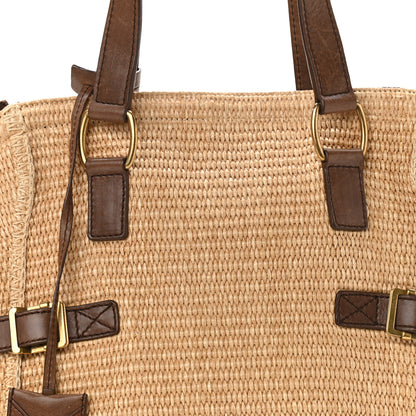 Saint Laurent Straw Raffia Medium Downtown Tote Beige 7 of 9