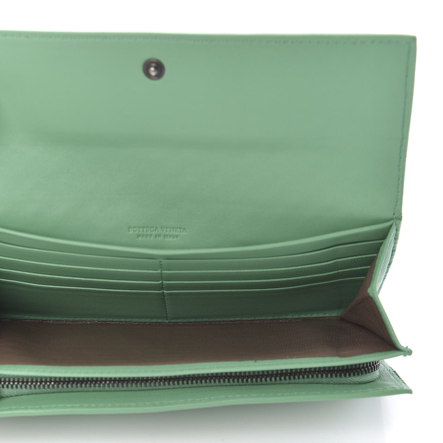 Nappa Intrecciato Continental Flap Wallet Mint Green
