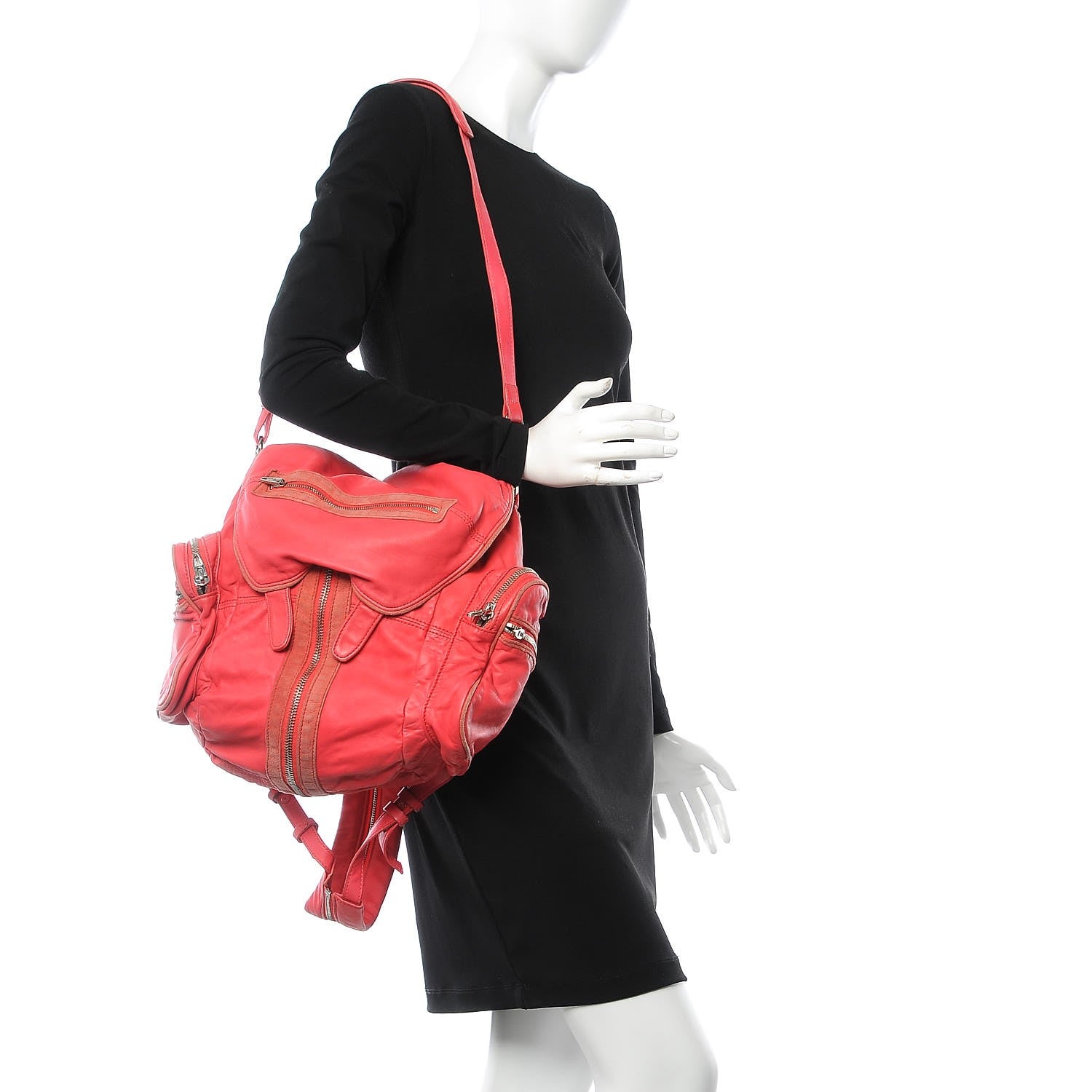 Alexander Wang Lambskin Marti Convertible Backpack Cola Rhodium Hardware 2 of 10