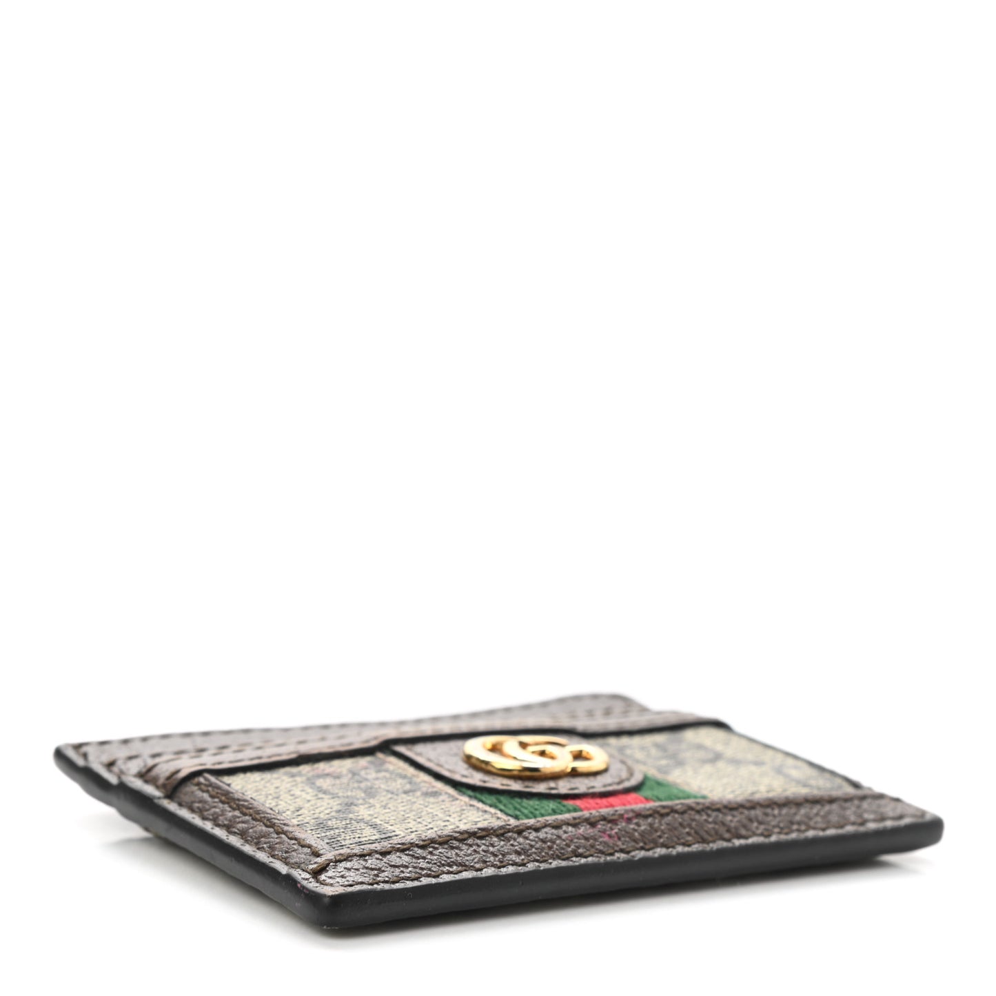 GG Supreme Monogram Ophidia Card Holder Brown