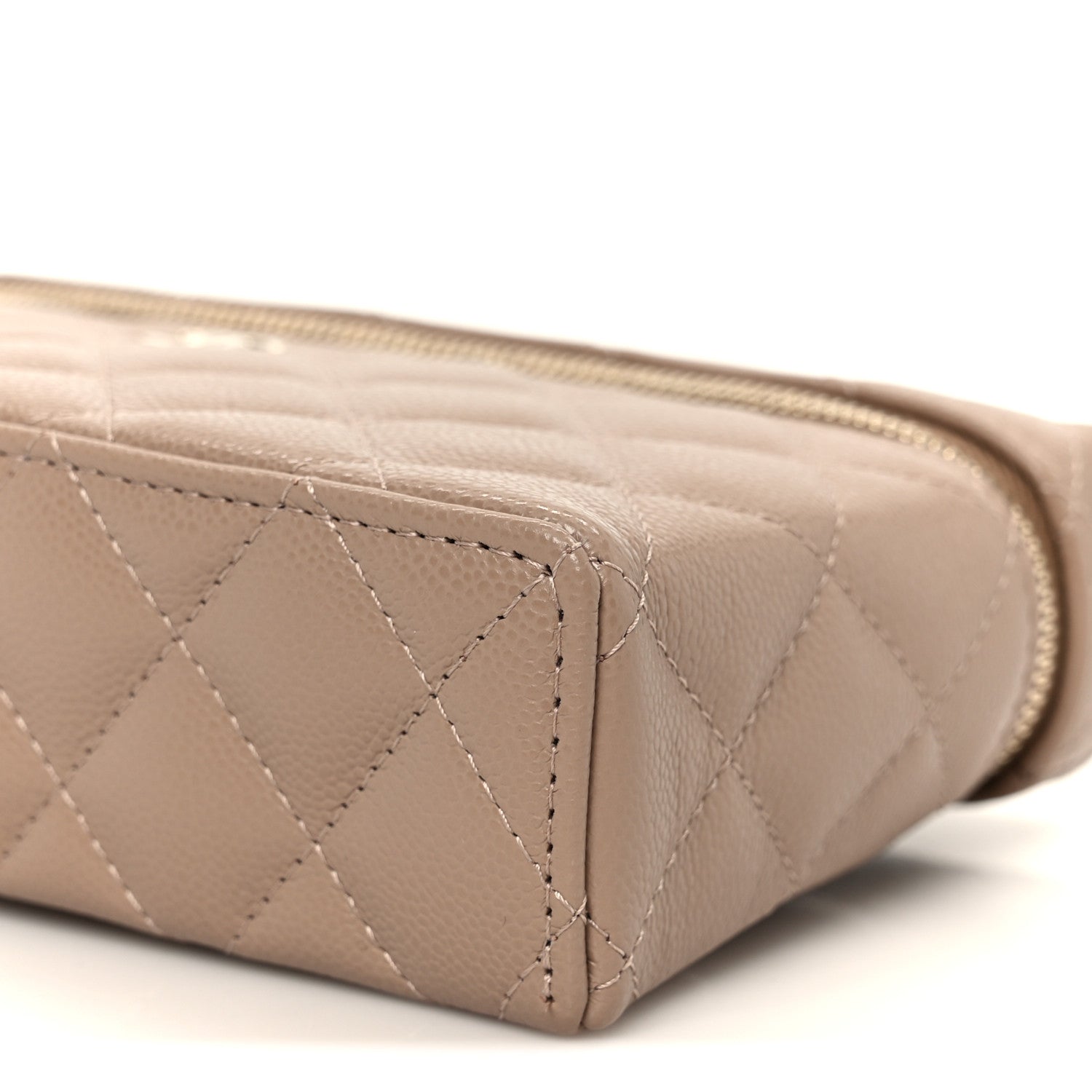Chanel Caviar Quilted Top Handle Slim Vanity With Chain Dark Beige 10 of 11