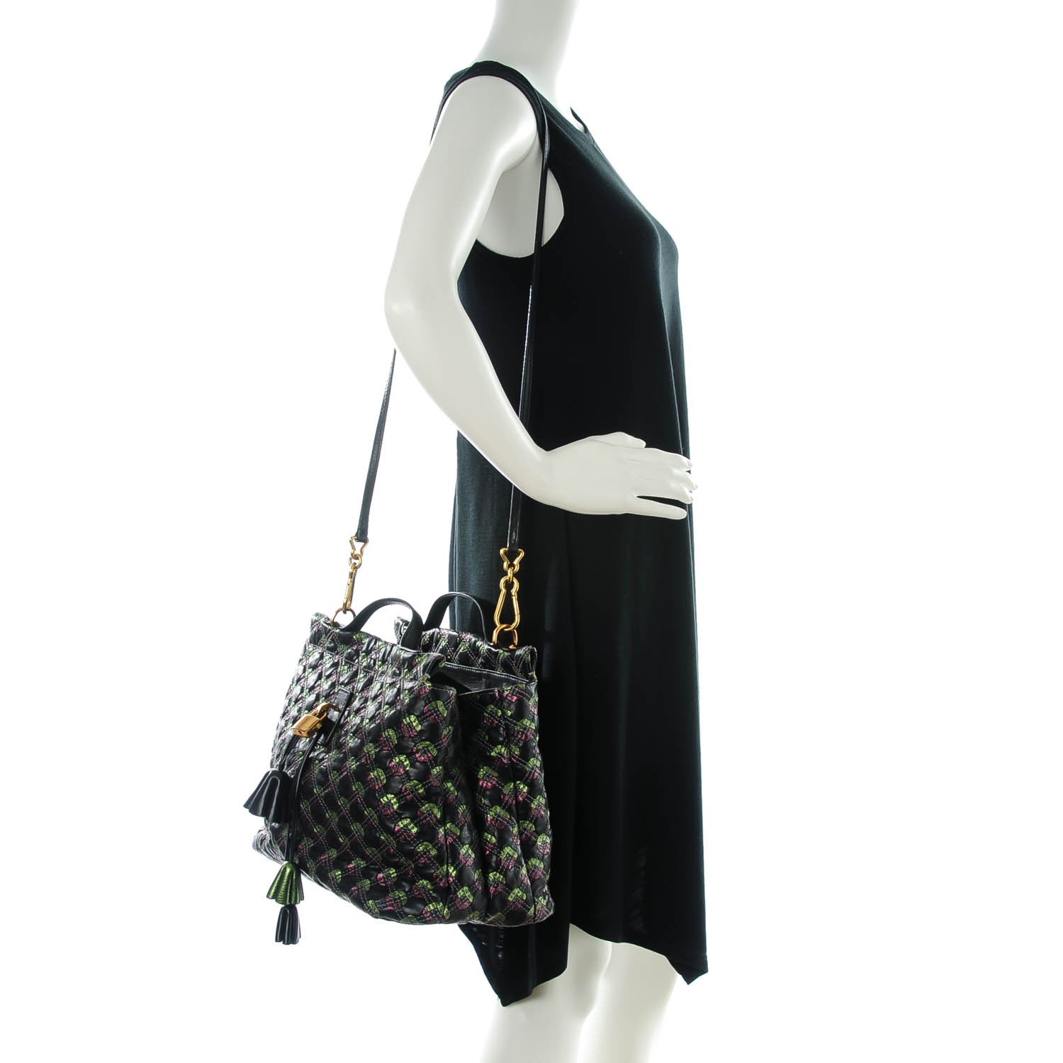 Marc Jacobs Calfskin Quilted Robert Leslie Bag Black 2 of 7