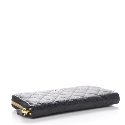 Chanel Caviar Quilted Large Gusset Zip Around Wallet Black 4 of 11