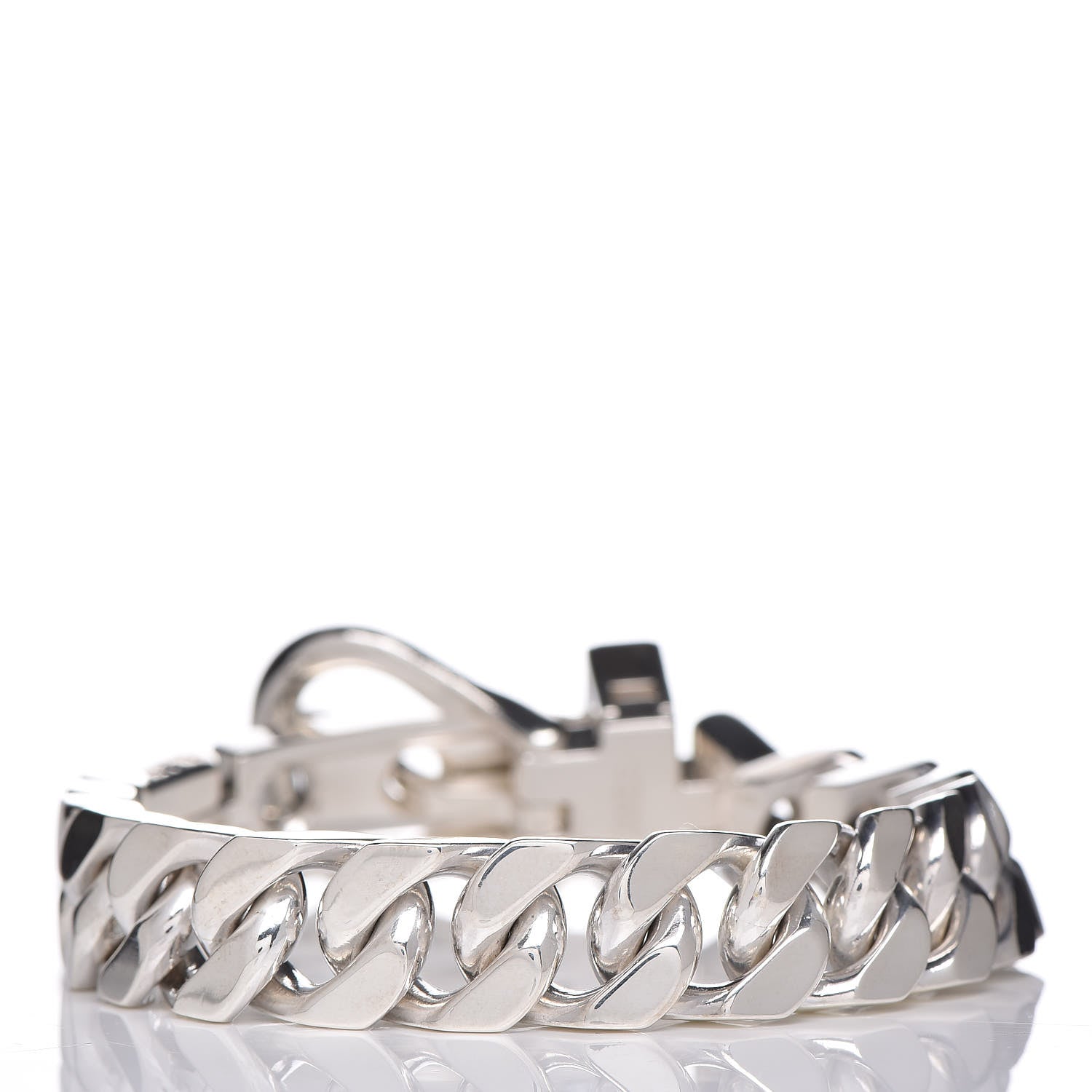Hermes Sterling Silver Cuban Buckle Bracelet 3 of 4