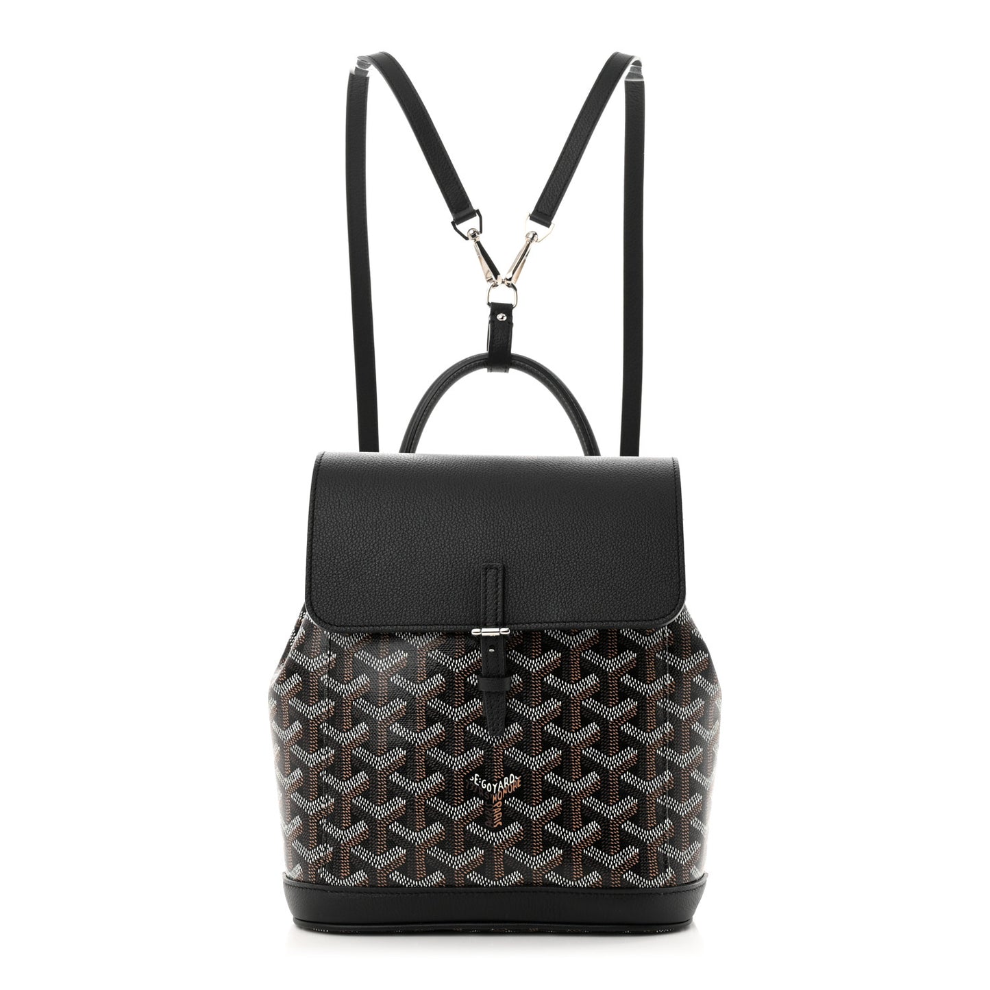 Goyardine Calfskin Mini Alpin Backpack Black