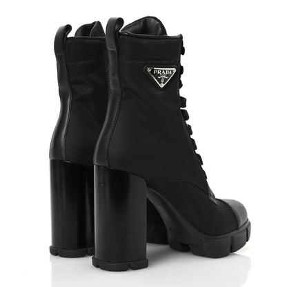 Prada Spazzolato Re-Nylon Metal Triangle Logo 110mm Ankle Boots 37.5 Black 4 of 13