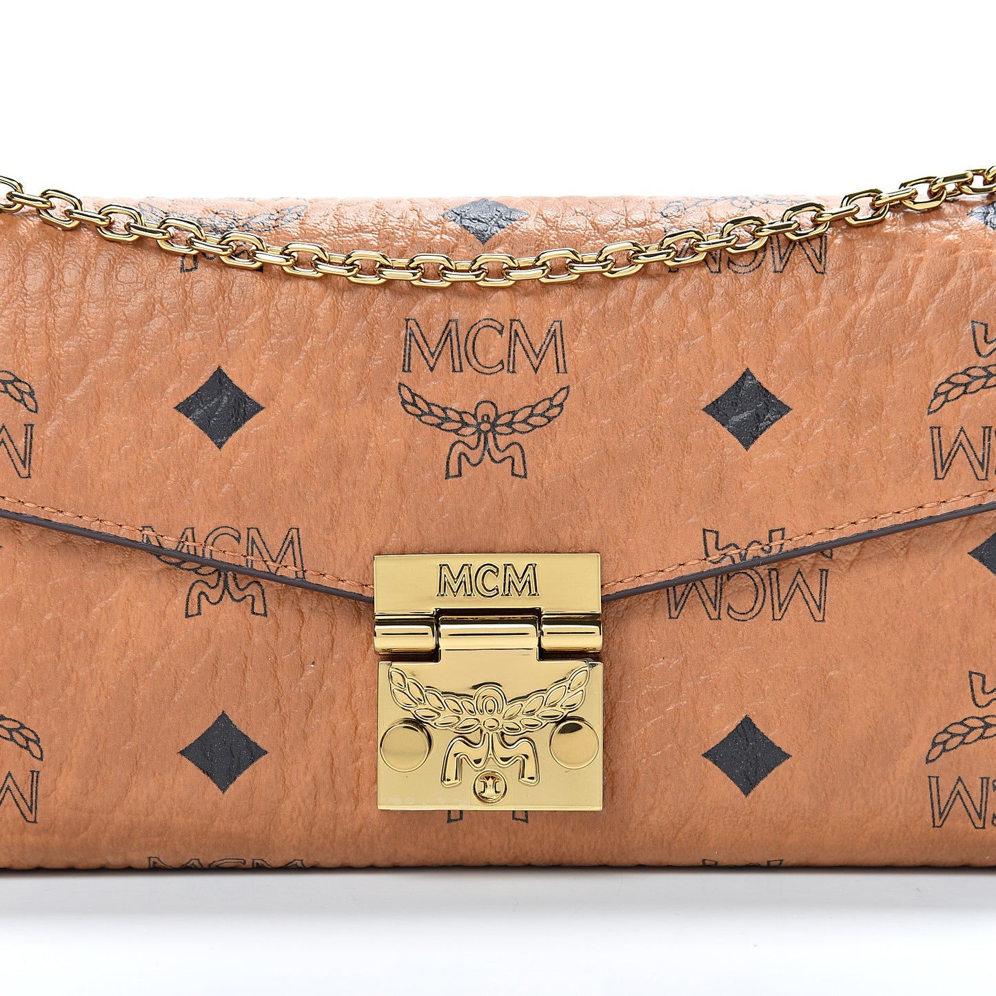 Visetos Large Patricia Wallet On Chain Cognac