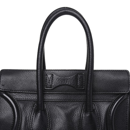 Celine Drummed Calfskin Micro Luggage Black 22 of 26