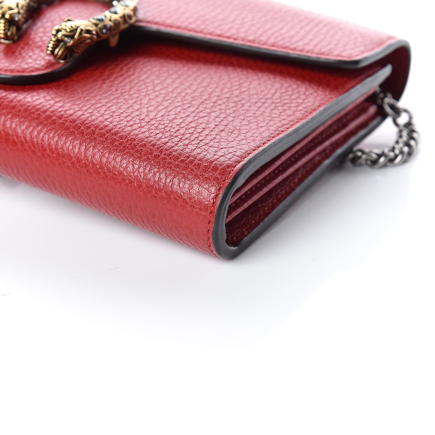 Gucci Calfskin Mini Dionysus Chain Wallet Hibiscus Red 6 of 11