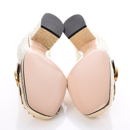 Gucci Galassia GG Marmont Fringe 50mm Loafer Pumps 39 Platino 5 of 8