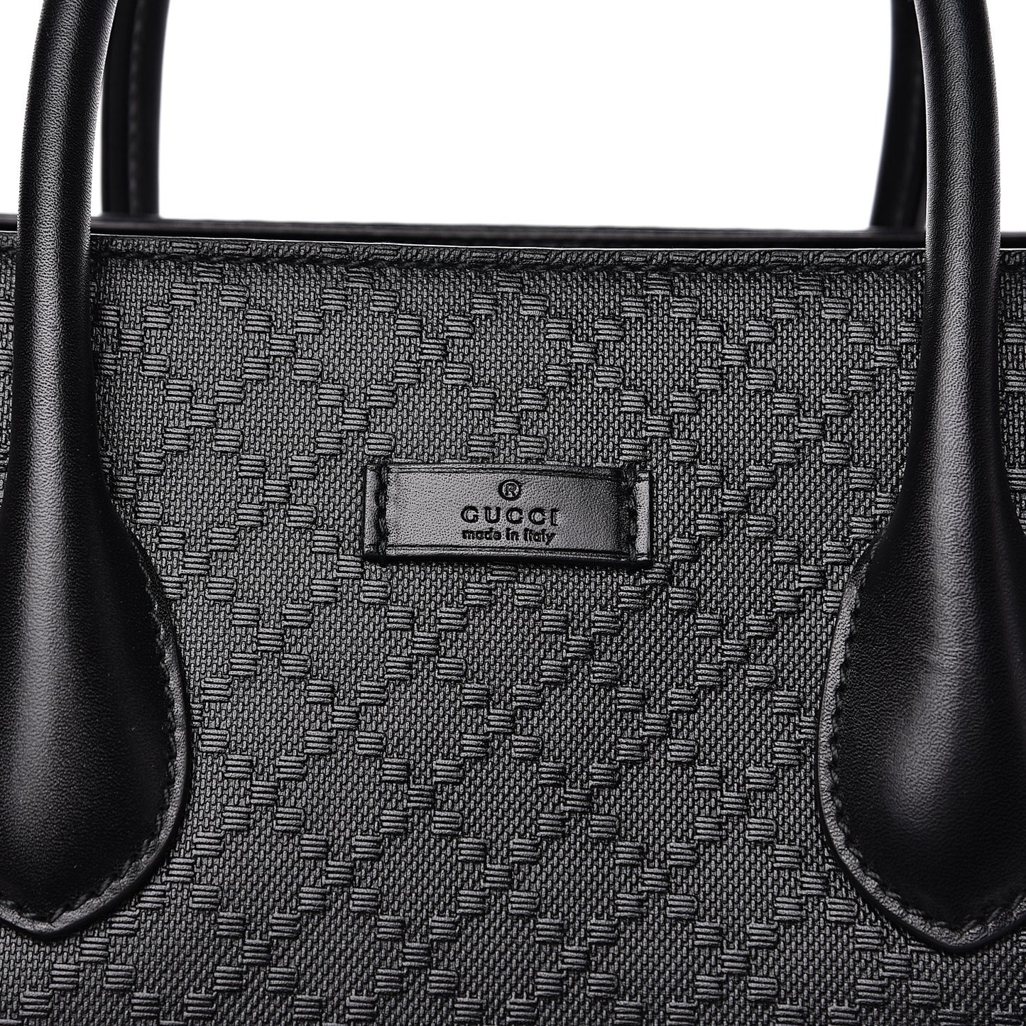 Calfskin Bright Diamante Large Top Handle Bag Black