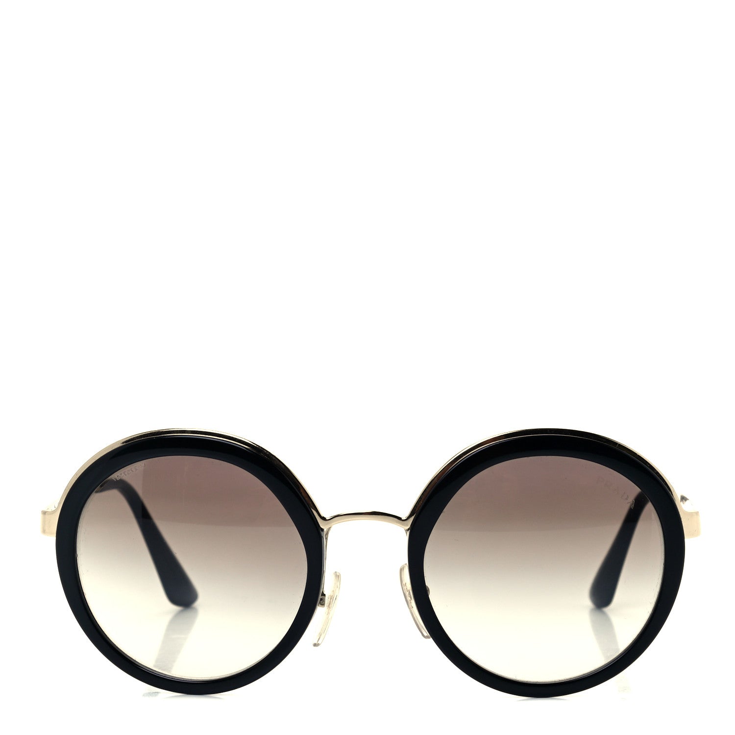 Prada Round Frame Sunglasses SPR 50T Black 2 of 7