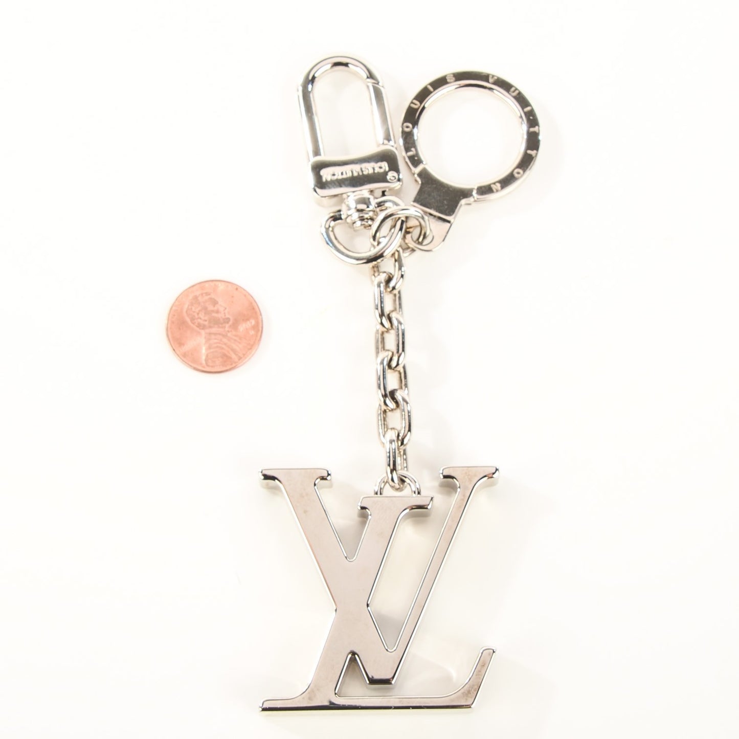 LV Initials Key Holder Silver