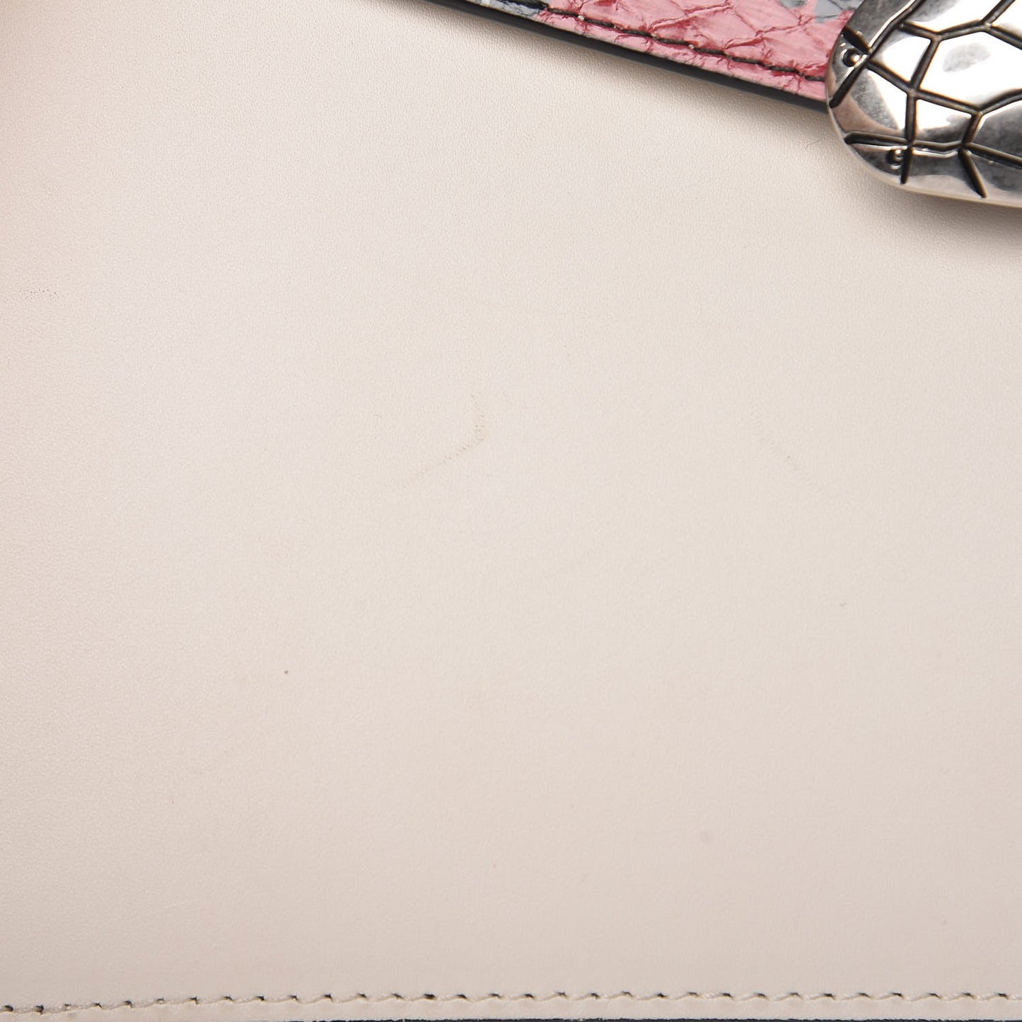 Calfskin Snakeskin Small Lilith Top Handle Bag White