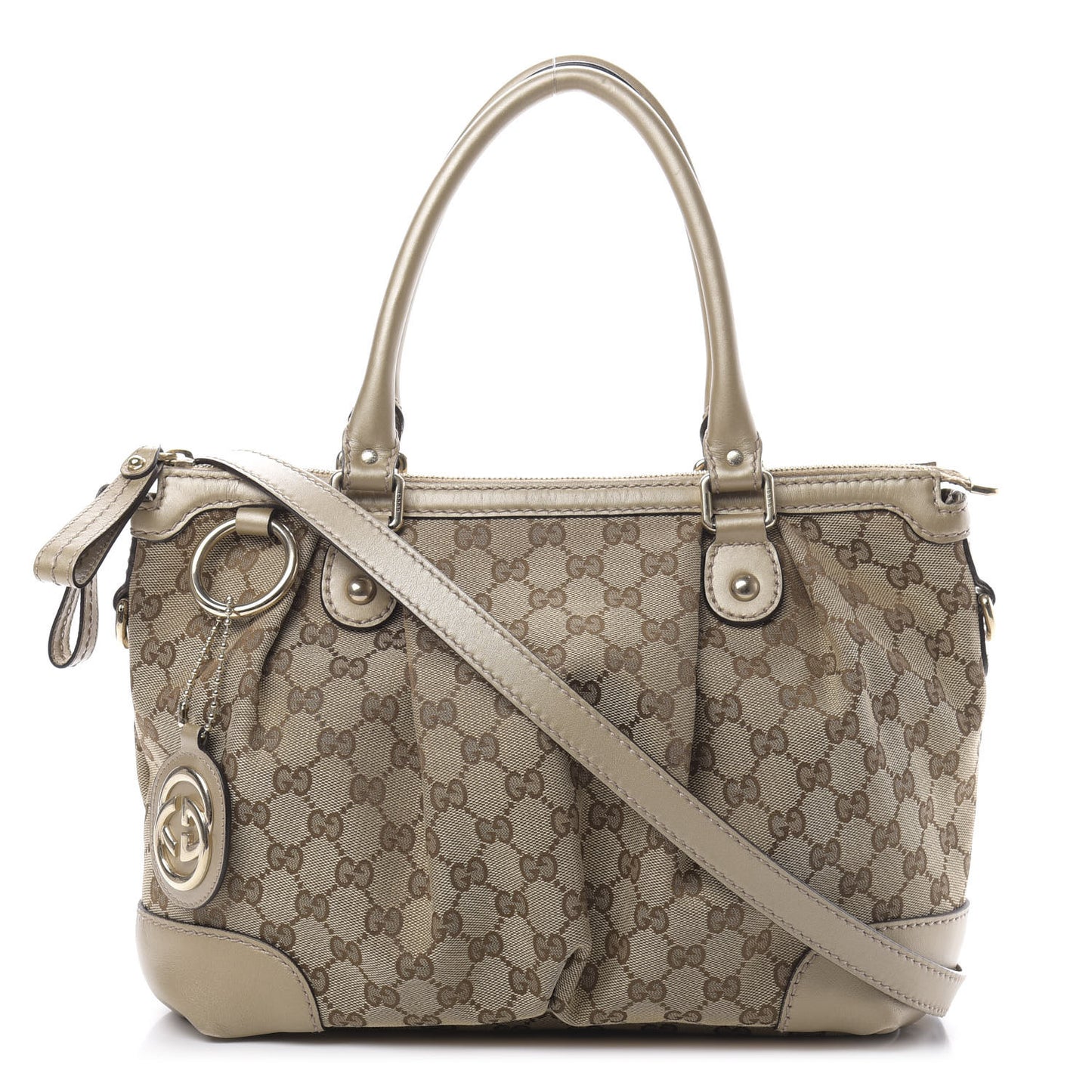 Monogram Medium Sukey Top Handle Bag Golden Beige