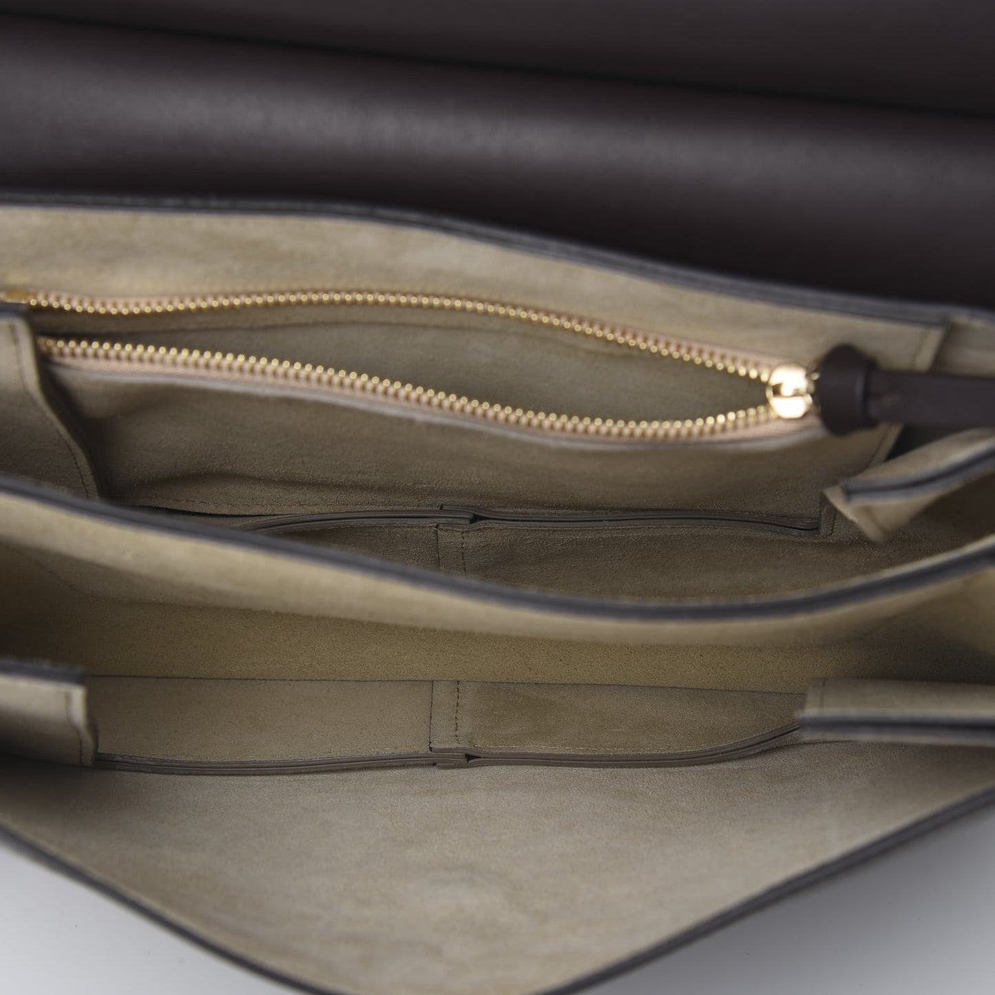 Calfskin Suede Medium Faye Shoulder Bag Carbon Brown