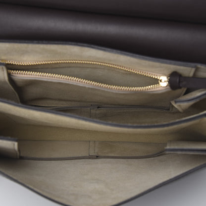 Chloe Calfskin Suede Medium Faye Shoulder Bag Carbon Brown 5 of 10