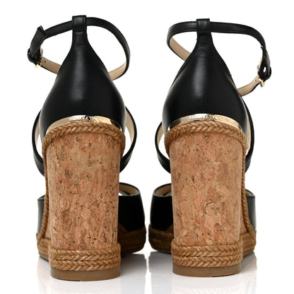 Jimmy Choo Nappa Rope Cork Alanah 105 Wedge 38.5 Black 5 of 8