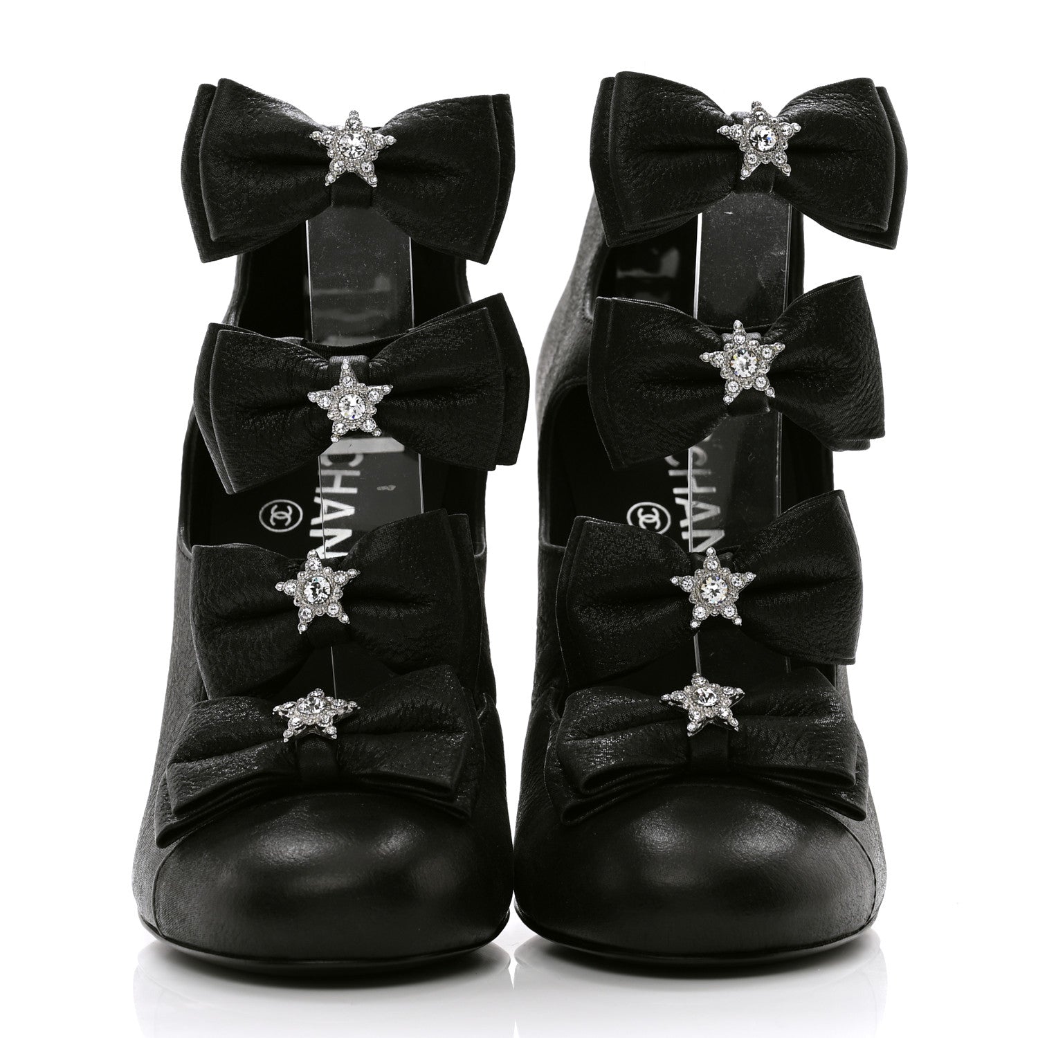 Chanel Buffalo Glitter Crystal Star Pumps 36.5 Black 2 of 8