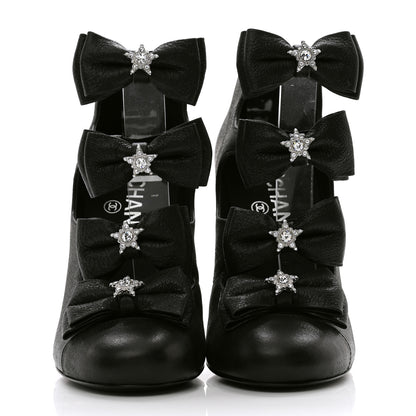 Chanel Buffalo Glitter Crystal Star Pumps 36.5 Black 2 of 8