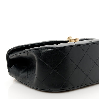 Chanel Lambskin Quilted Chain Messenger Bag Black 9 of 10