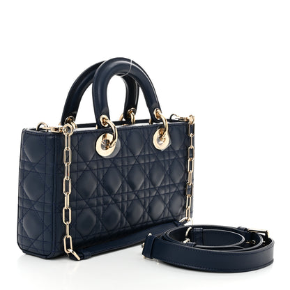 Christian Dior Lambskin Cannage Medium Lady D-Joy Blue 3 of 10
