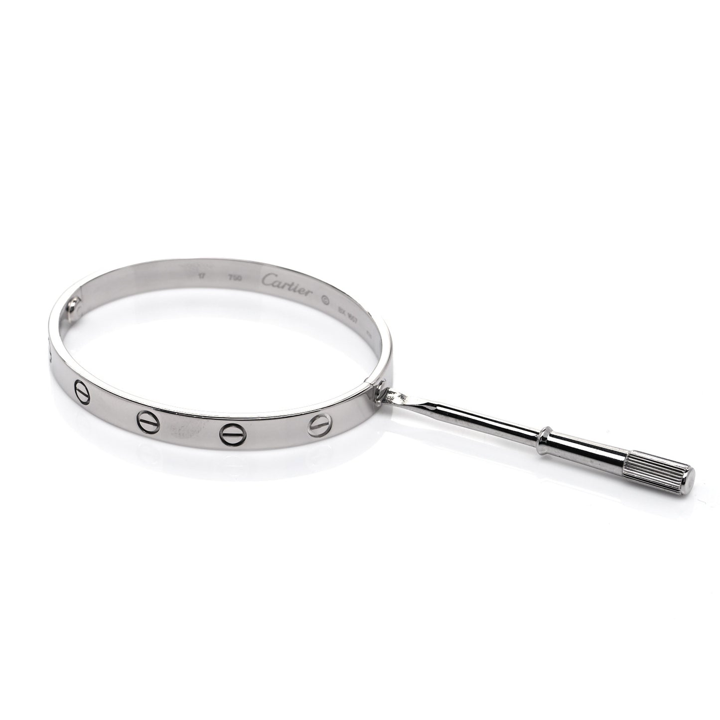 18K White Gold LOVE Bracelet 17