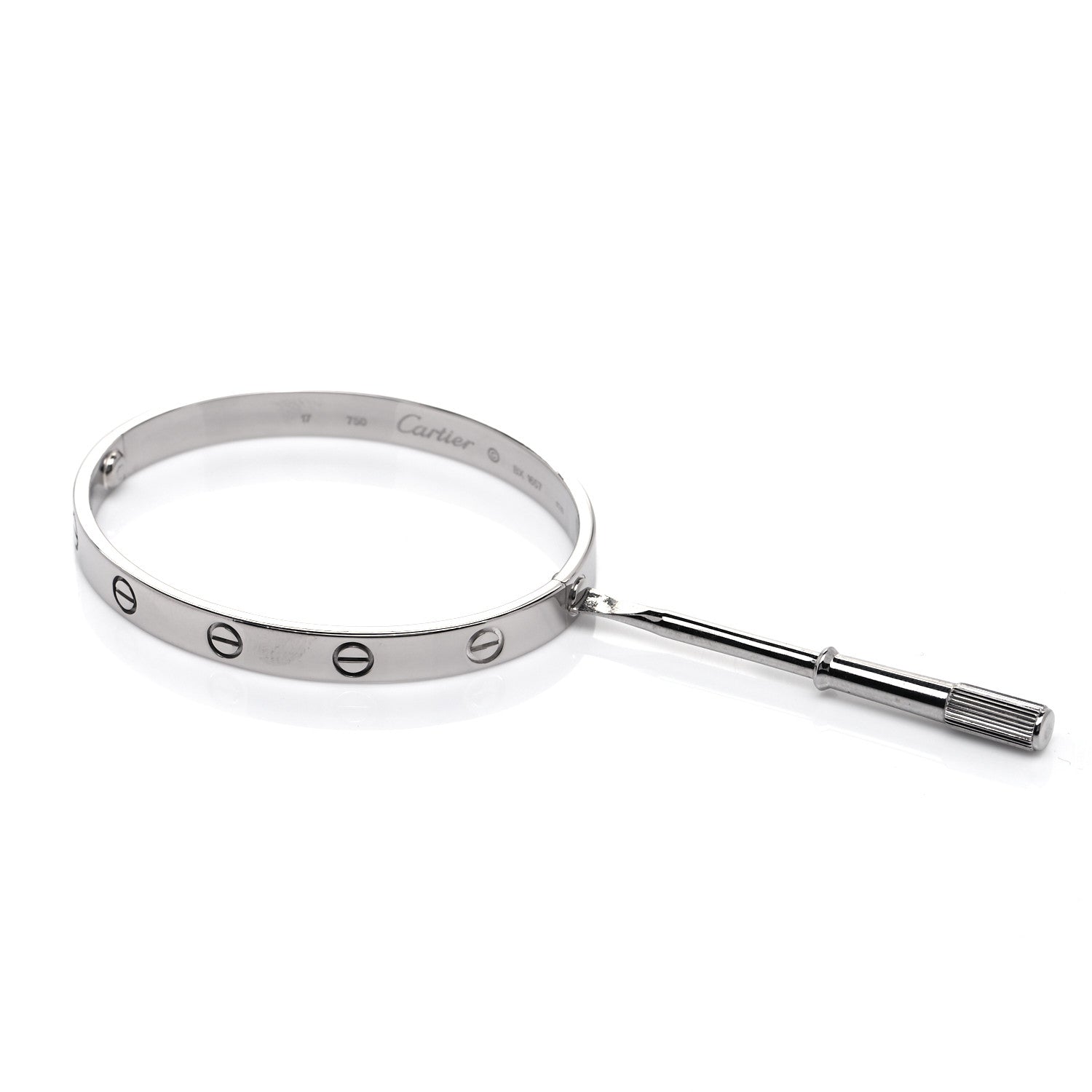 Cartier 18K White Gold LOVE Bracelet 17 5 of 7