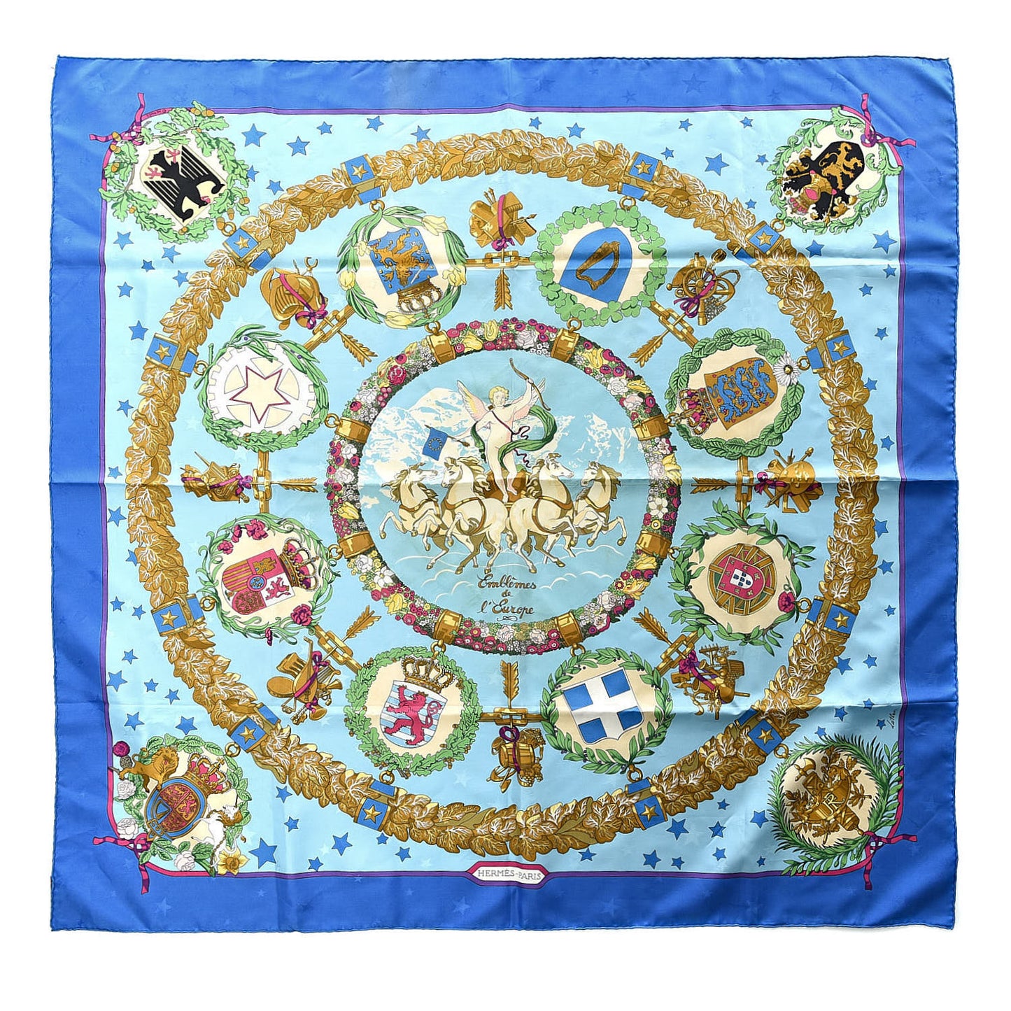 Silk Emblemes de L'Europe Scarf 90