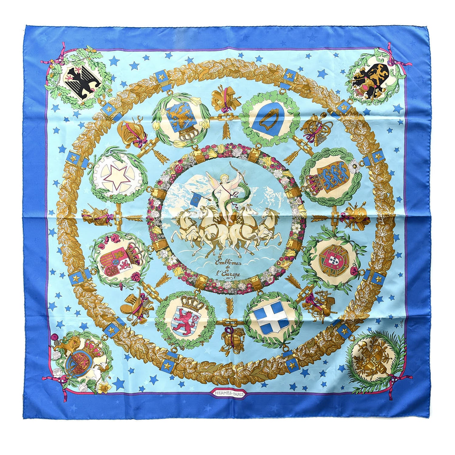 Hermes Silk Emblemes de L'Europe Scarf 90 1 of 7