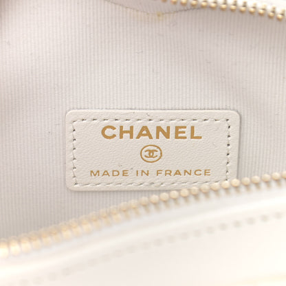 Chanel Lambskin Quilted CC In Love Heart Clutch With Chain White 6 of 12