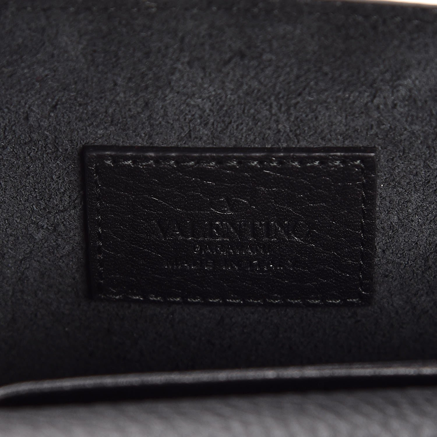 Valentino Garavani Pebbled Calfskin Rockstud Envelope Wallet on Chain Black 6 of 6