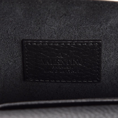 Valentino Garavani Pebbled Calfskin Rockstud Envelope Wallet on Chain Black 6 of 6