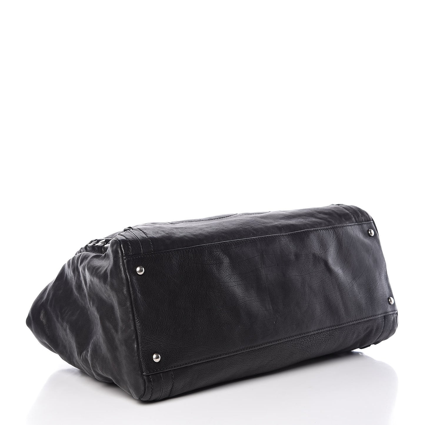 Calfskin East West Modern Chain Tote Black