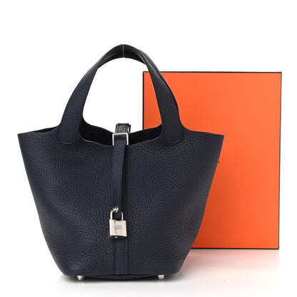 Hermes Taurillon Clemence Picotin Lock 18 PM Bleu Nuit 11 of 11