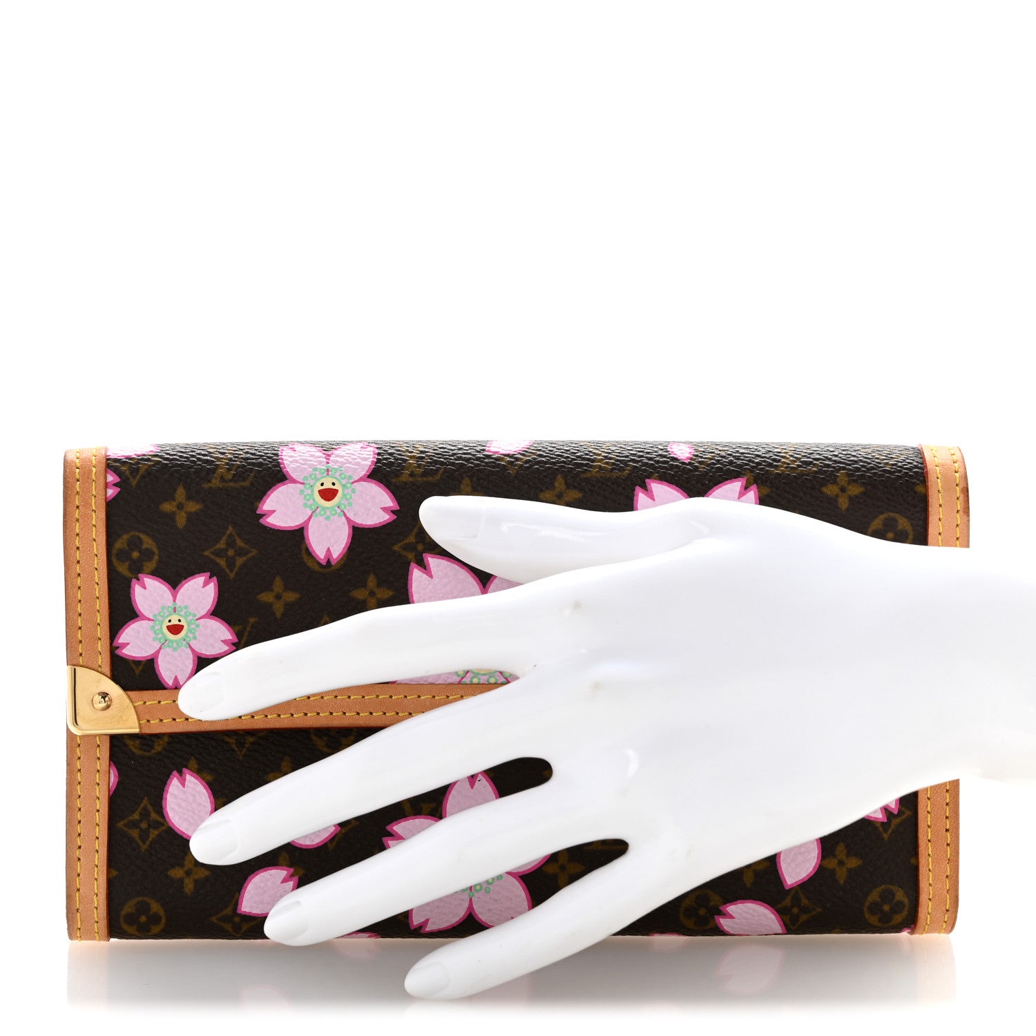 Louis Vuitton Monogram Cherry Blossom Porte Tresor International Wallet Brown 2 of 11