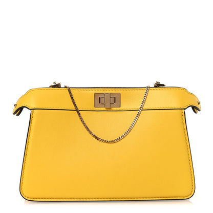 Fendi Nappa Small Peekaboo I SEE U East West Chain Satchel Limone 1 of 13
