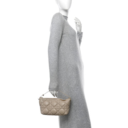 Christian Dior Calfskin Macrocannage Medium Diortravel Nomad Pouch Sand 2 of 10