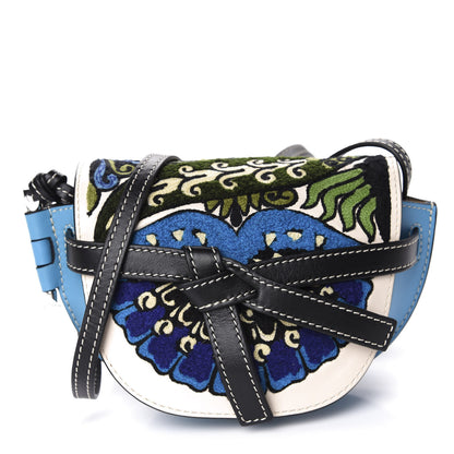 Loewe Grained Calfskin Floral Mini Gate Crossbody Bag Peacock Blue 1 of 10