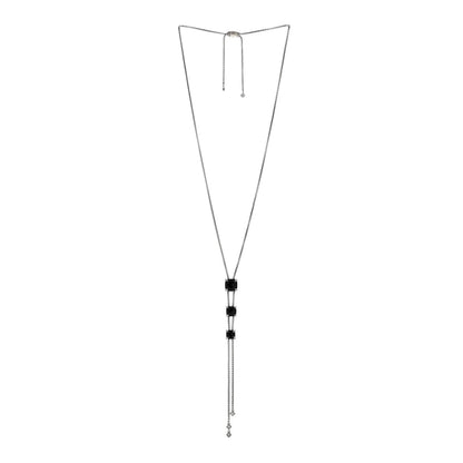 David Yurman Sterling Silver Diamond Black Onyx Chatelaine Y Necklace 2 of 4
