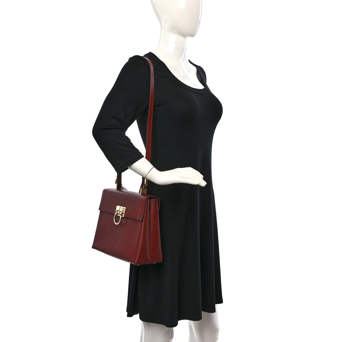 Calfskin Top Handle Bag Red
