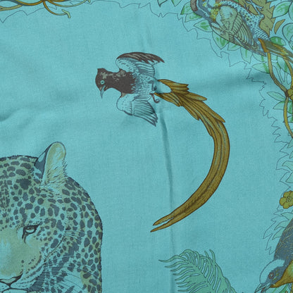 Hermes Silk Dip Dye Jungle Love Scarf 90 Menthol Canard Ocre 4 of 11