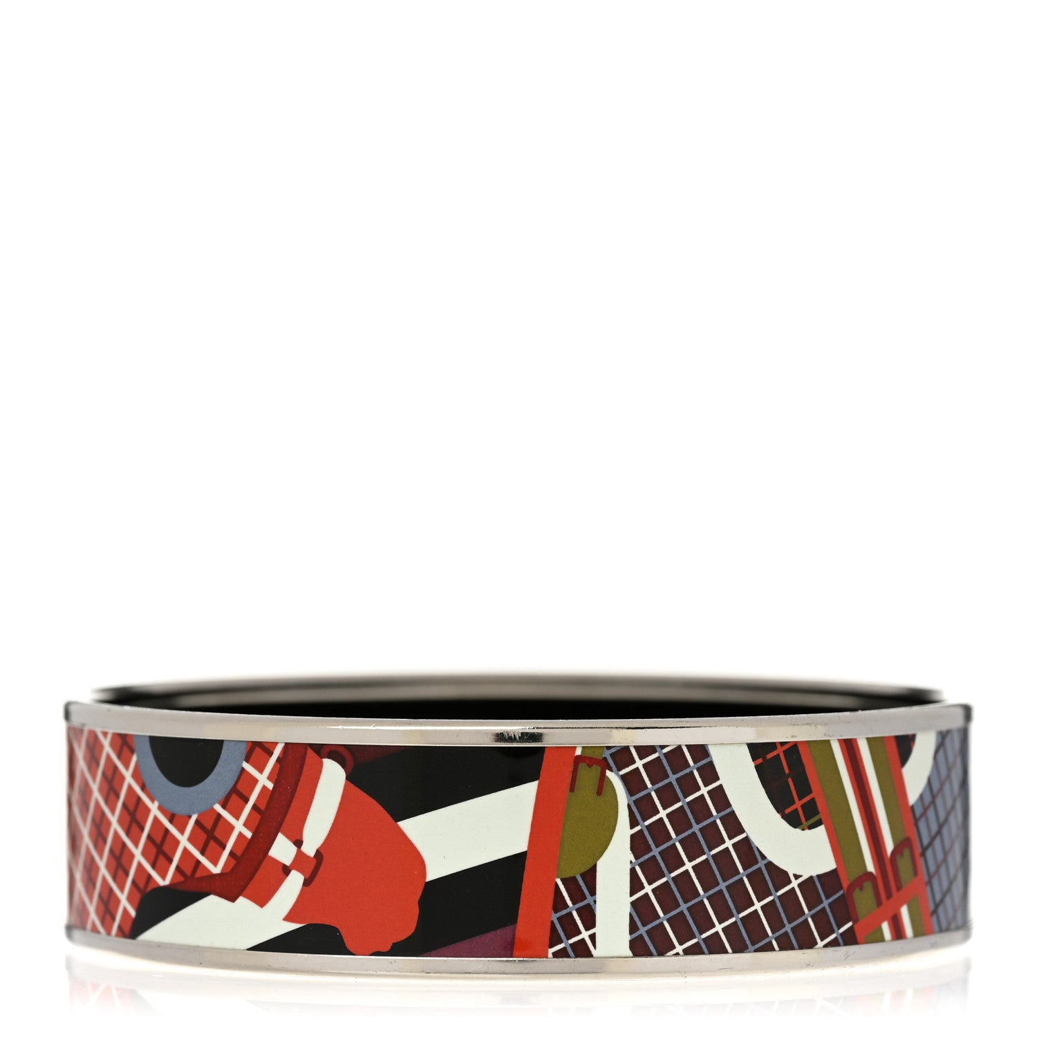 Hermes Enamel Printed Wide Pour Sortir Bracelet 70 1 of 5