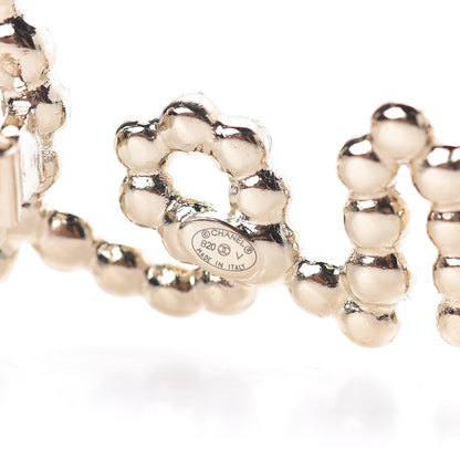 Chanel Metal Glass Swirling Pearls Hair Clip Gold 4 of 4
