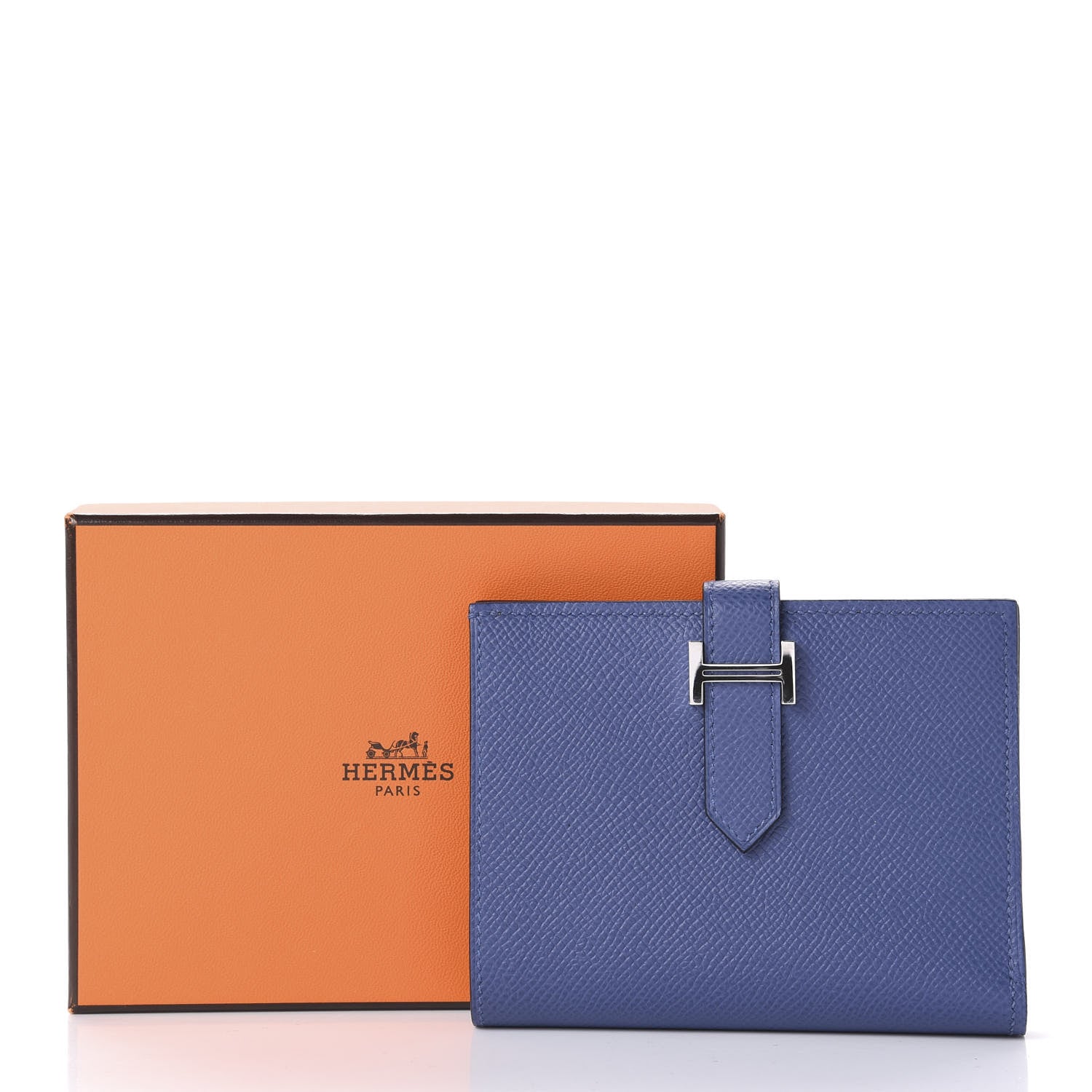 Hermes Epsom Bearn Compact Wallet Bleu Brighton 11 of 11