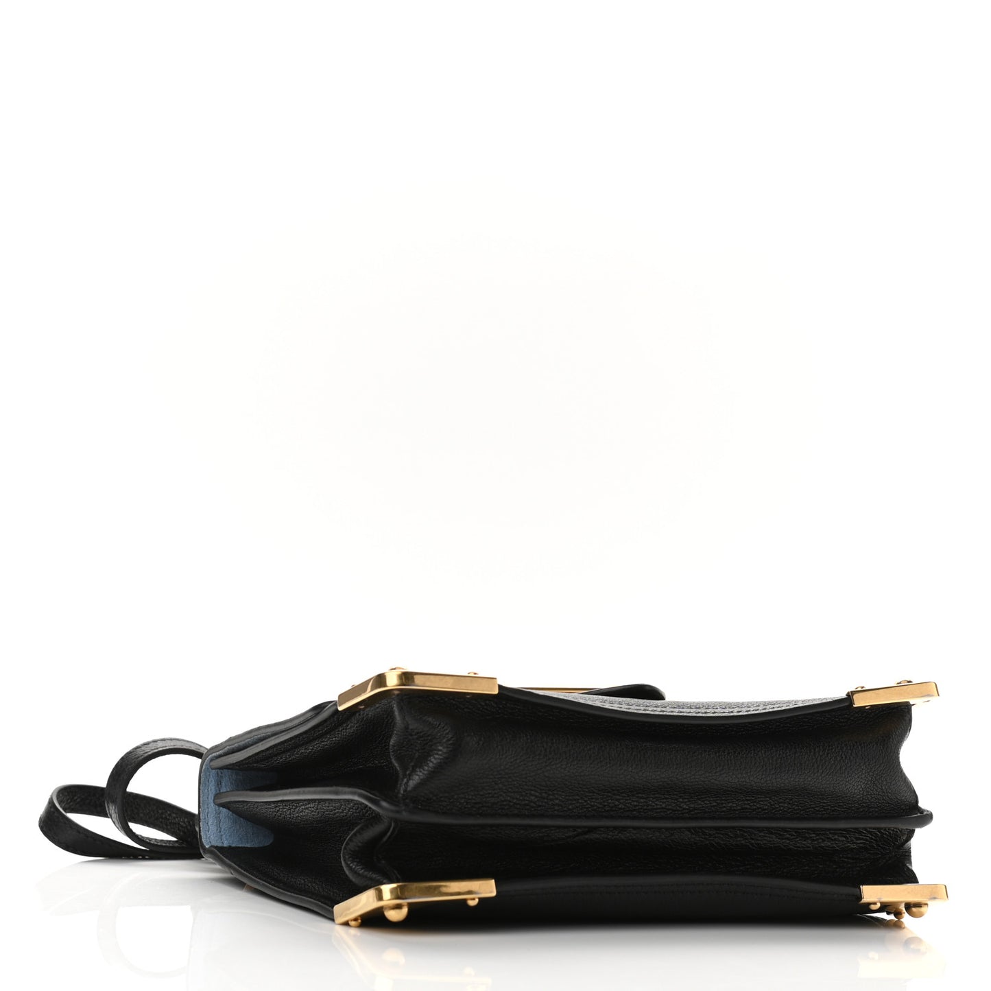 Glace Calf Large Soft Cahier Bag Black Astrale