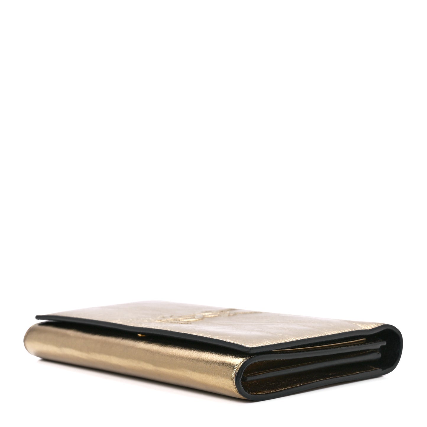 Metallic Calfskin Monogram Belle de Jour Chain Clutch Gold